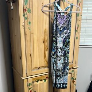 Hale Bob Blue and Purple Halter Sundress